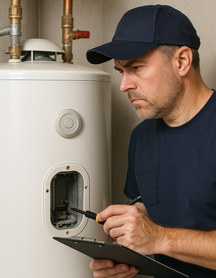 water heater repair plumber fixing water heater